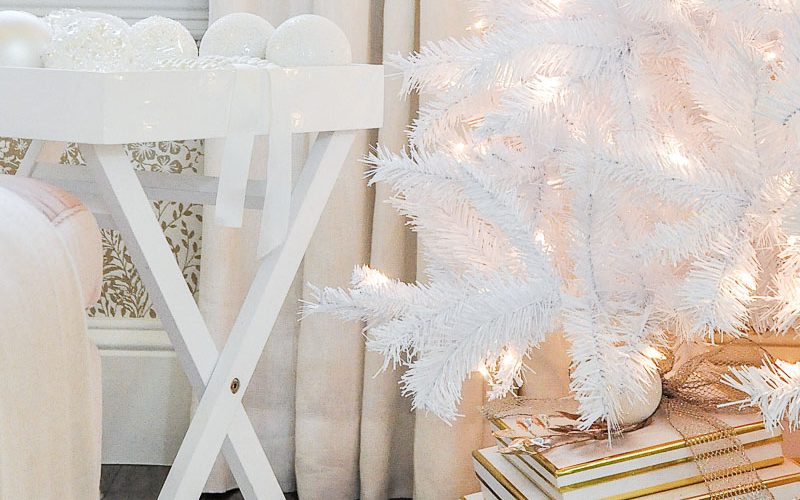 beautiful white bedroom decorated christmas white tinsel tree