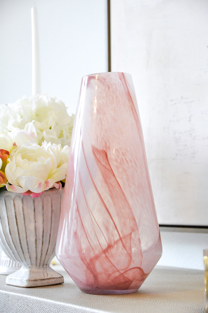 Dining room accessory blush vase 