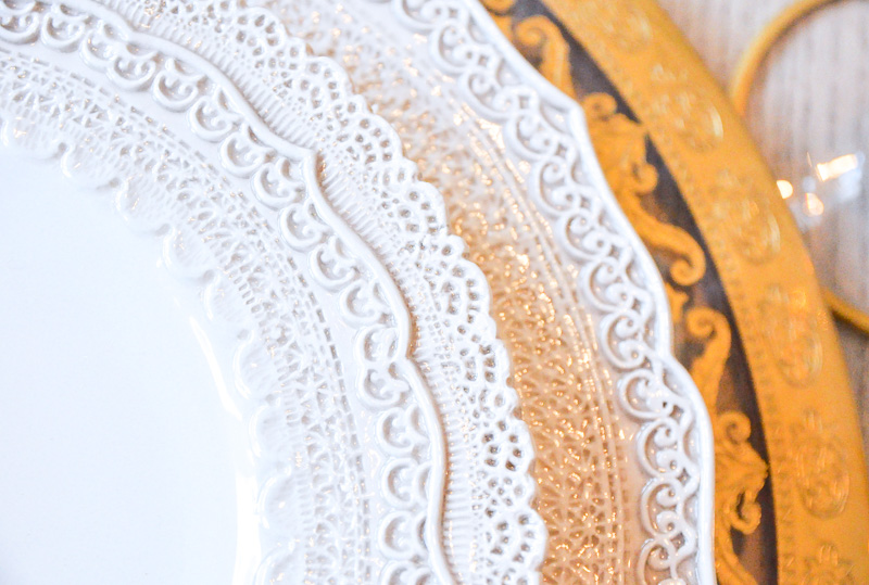 Dining room cream colored plates