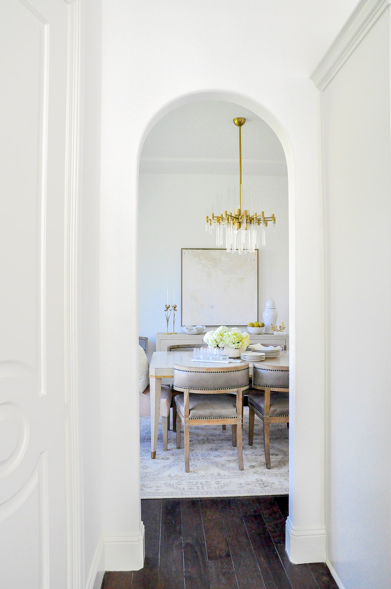 elegant dining room arched entrance view