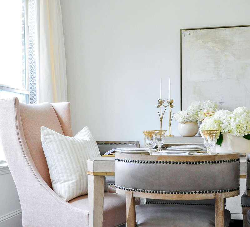 Elegant dining room side chairs taupe end chairs blush