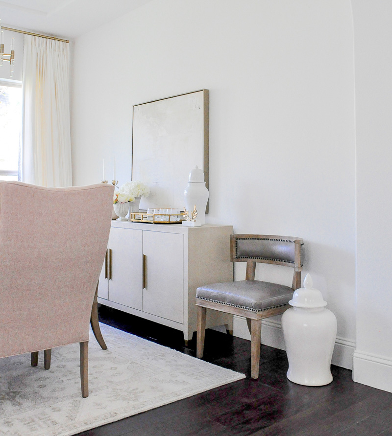 Elegant dining room transitional style neutral color scheme