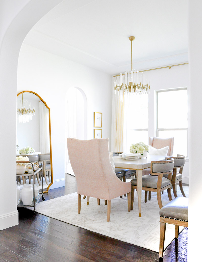 elegant dining room transitional style blush gold taupe