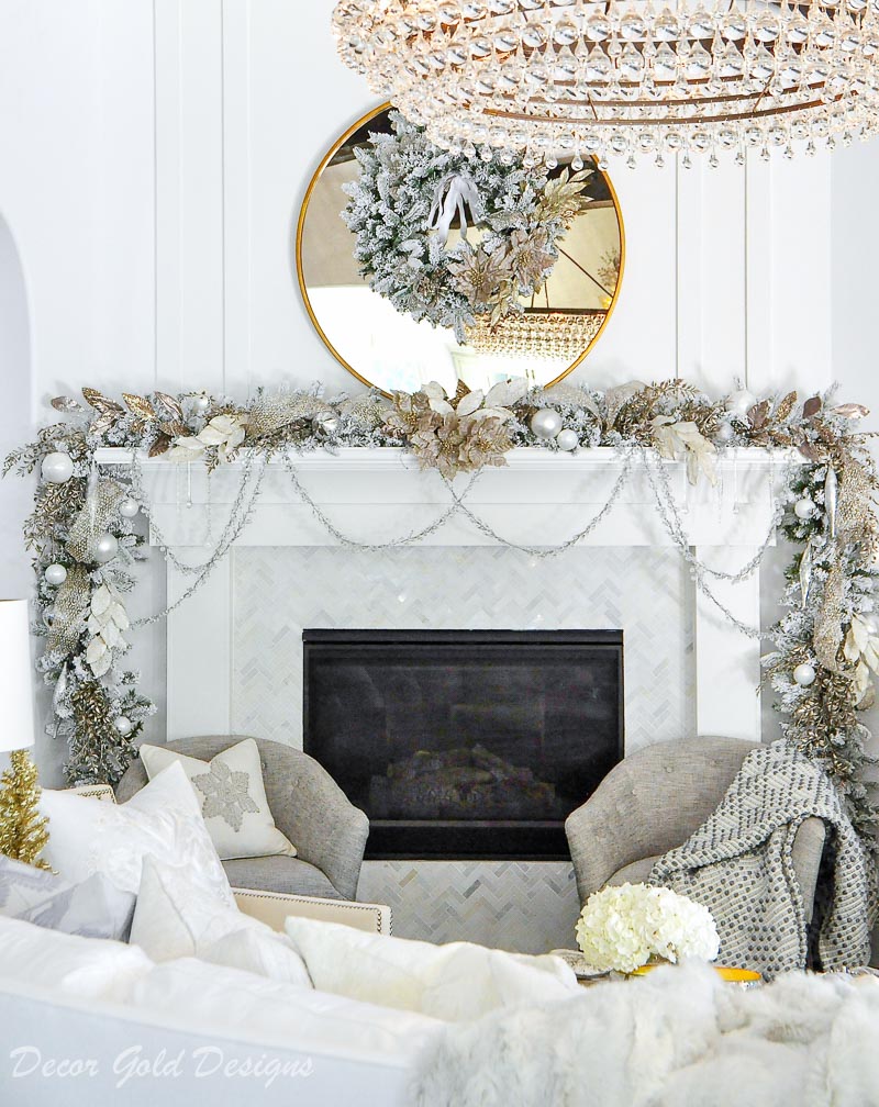 Frontgate Christmans garland wreath mantel