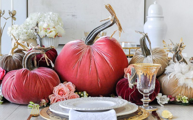 thanksgiving centerpiece cascading pumpkins