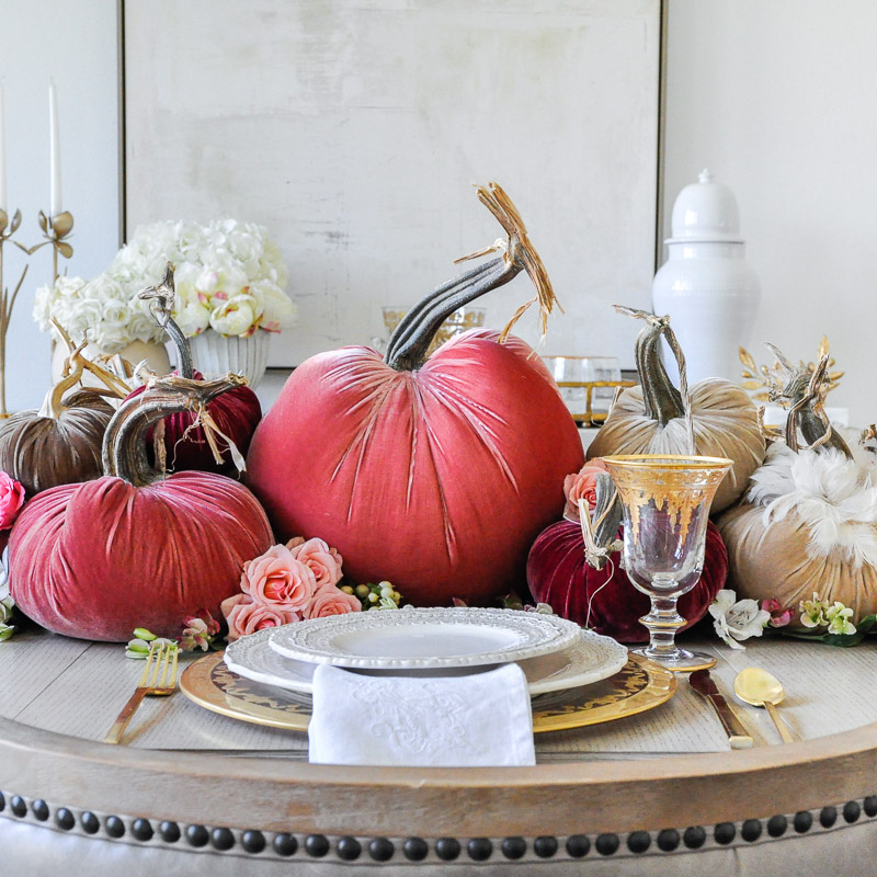 thanksgiving centerpiece cascading pumpkins