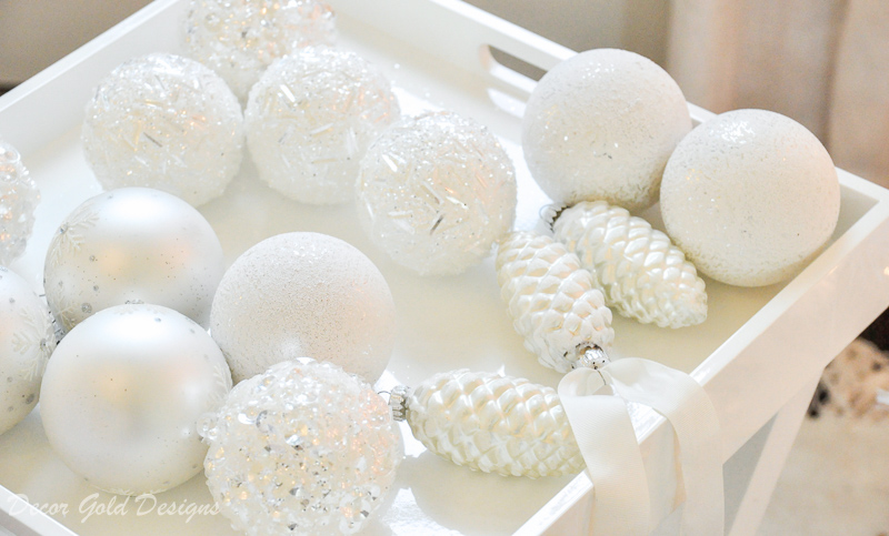 white ornament christmas twinkle lights