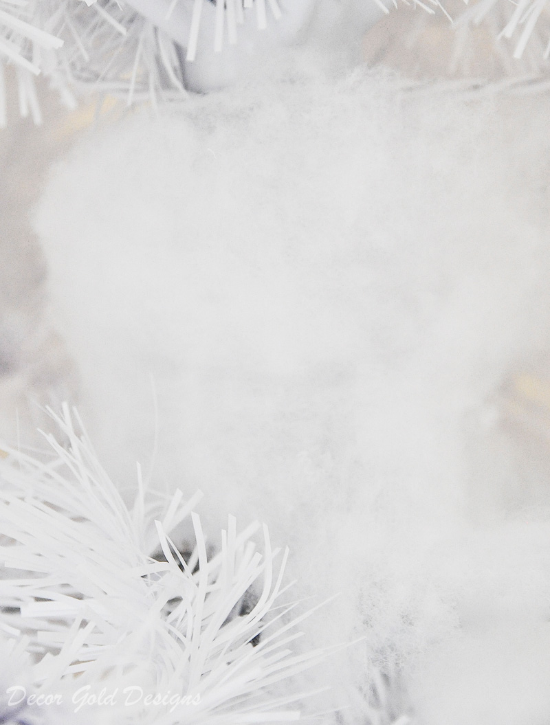 White tinsel tree fluffy faux snow filler