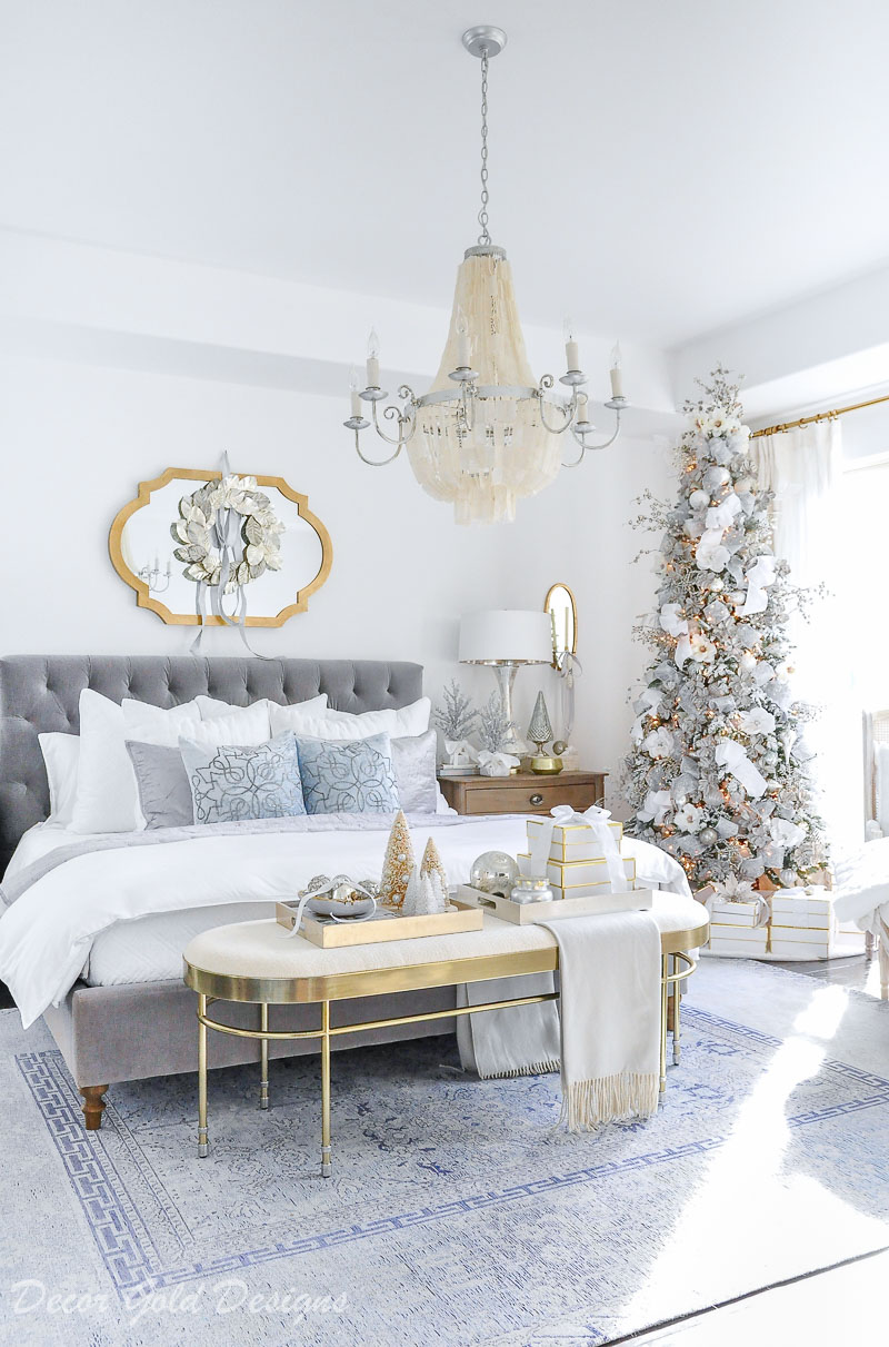 Winter White Christmas Bedrooms - Decor Gold Designs