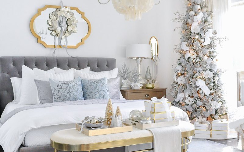 Beautiful Christmas bedroom.