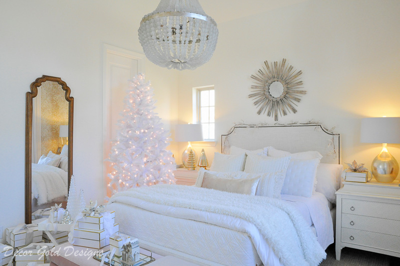 Christmas bedroom white blush 