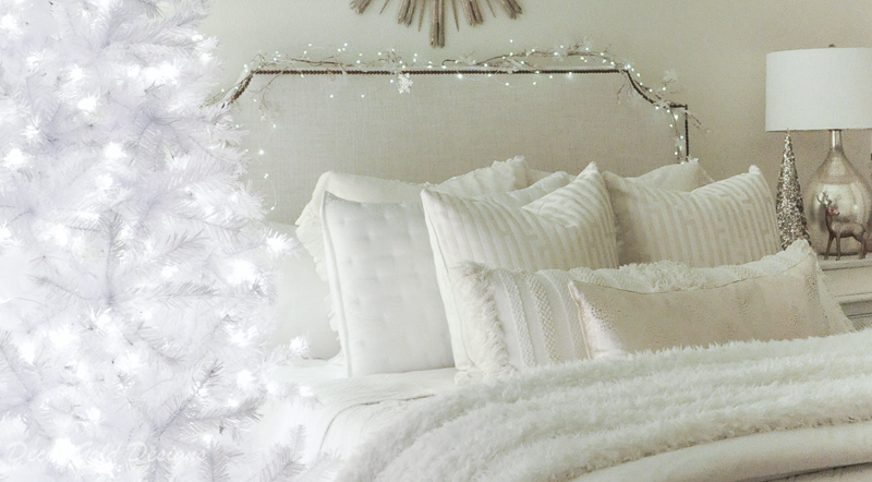 Christmas home night lights dreamy white bedding