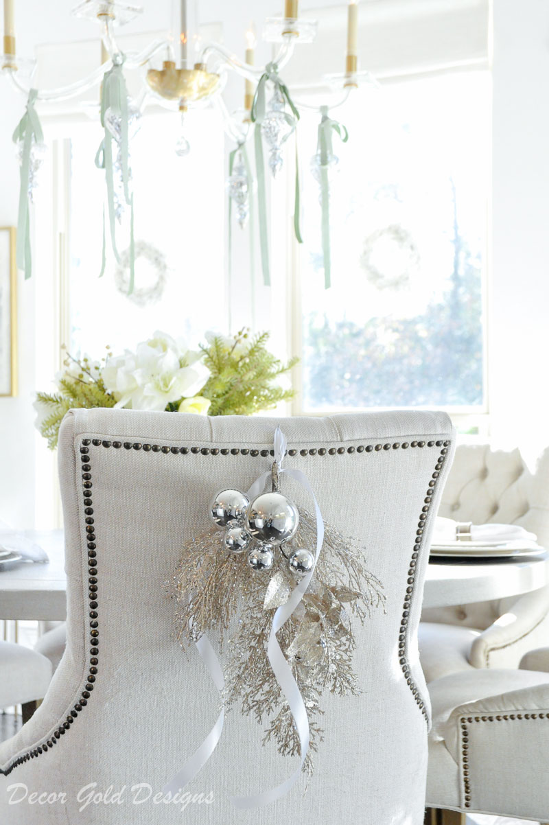 Beautiful Christmas home tour swag dining chair