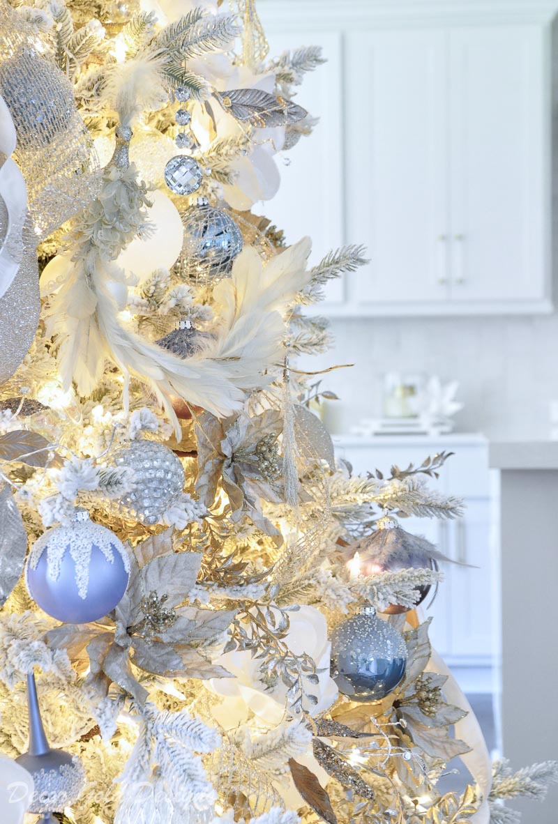 Beautiful Christmas home tour flocked tree 