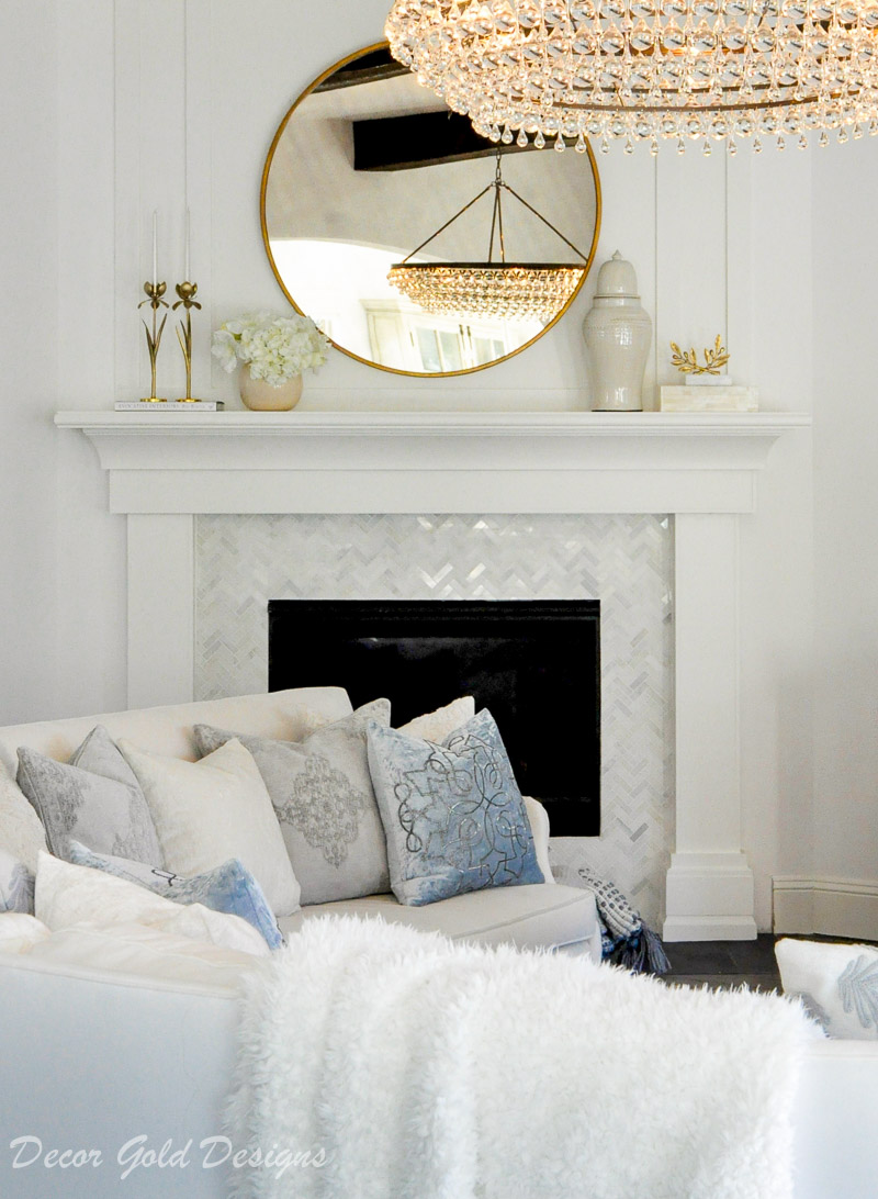 cozy white living room winter home decor