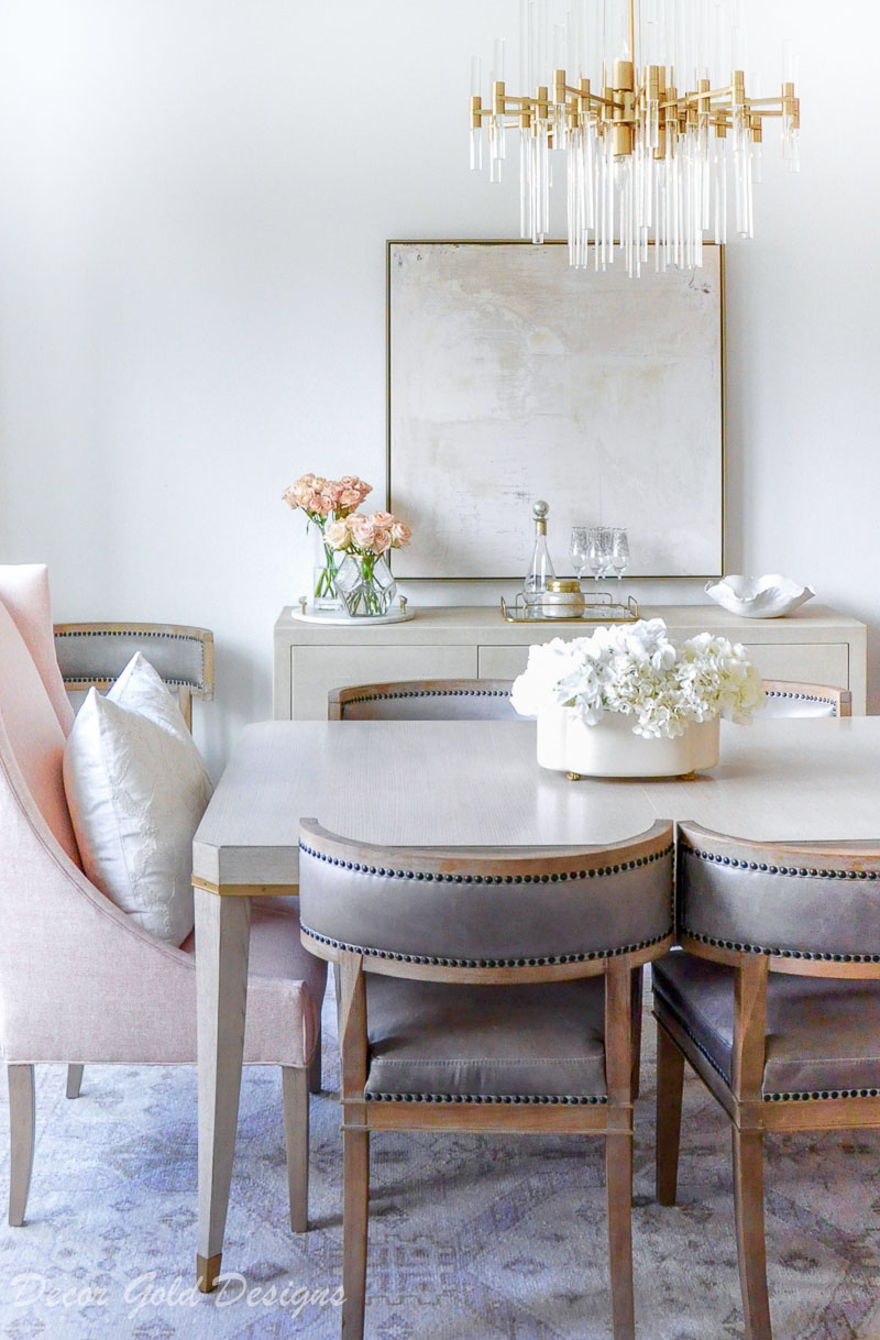 dining room neutral side chairs blush end chair