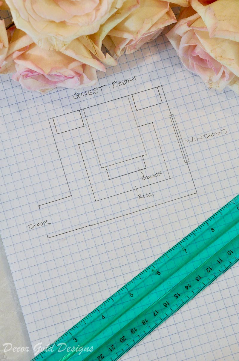 Drawing bedroom space plan graph paper 