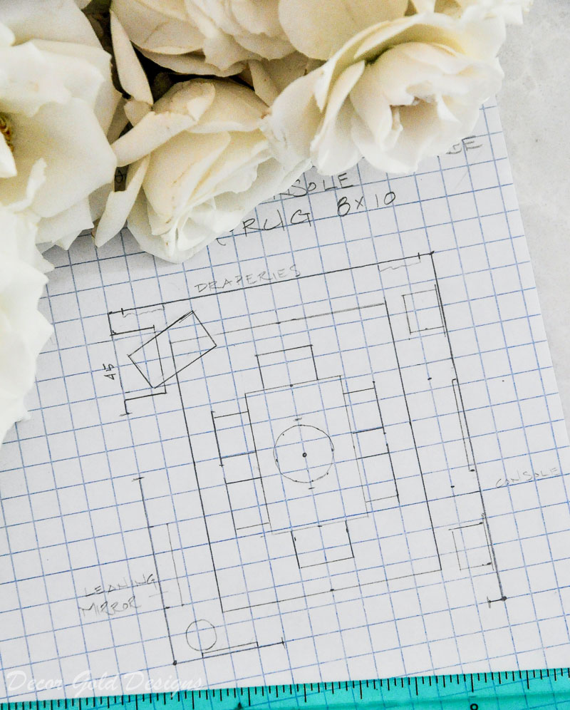 drawing graph paper dining room space plan
