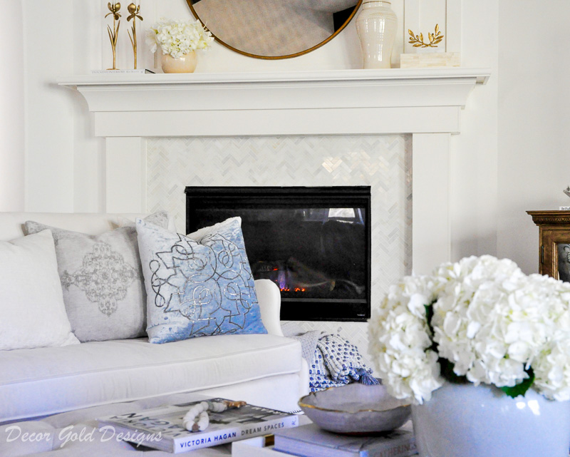 living room winter home decor fireplace 