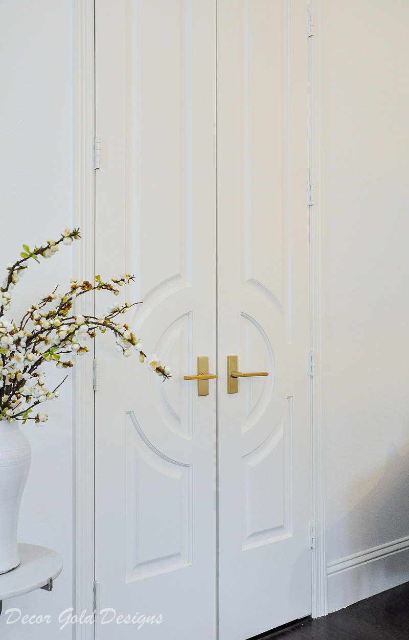 Beautiful double doors gold lever handles 