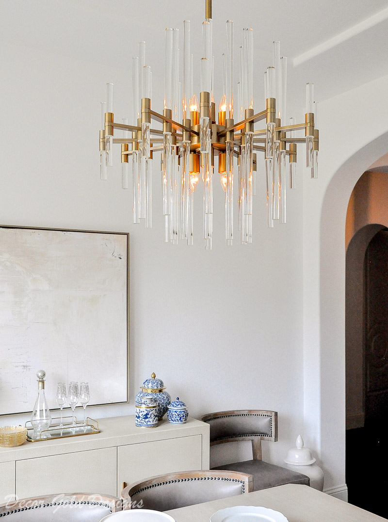 glam dining room chandelier transitional design