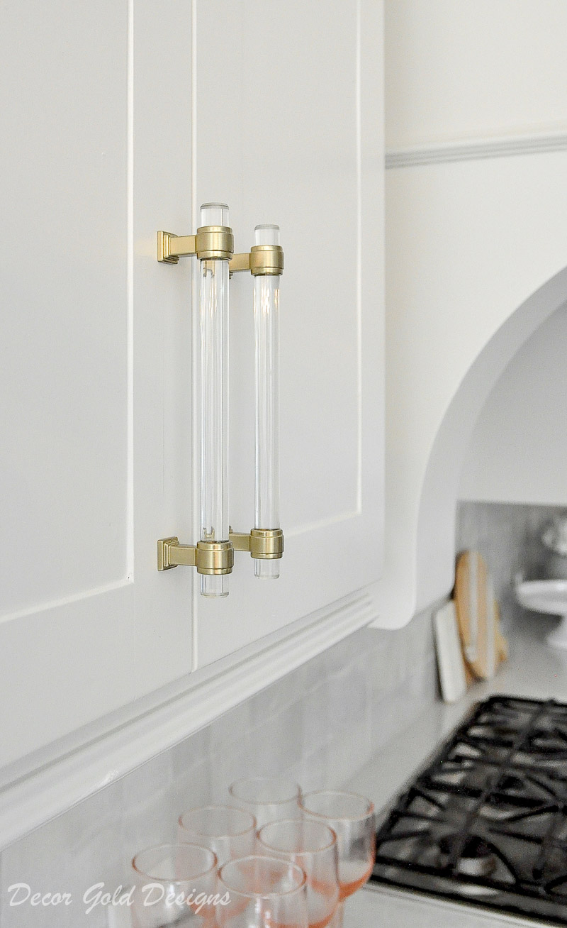 white kitchen cabinets glam hardware