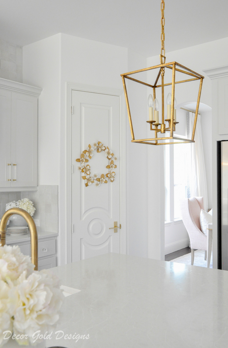 white kitchen gold accents beautiful solid pantry door