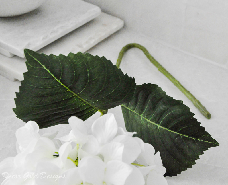 Faux flower stem leaves