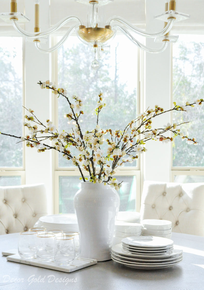 faux flowers branches tall vase