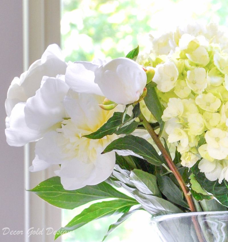 Faux flowers comparison peonies hydrangeas