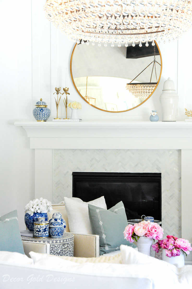 faux flowers living room mantel decor