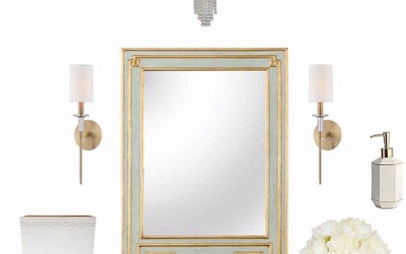 Powder bathroom update project design board