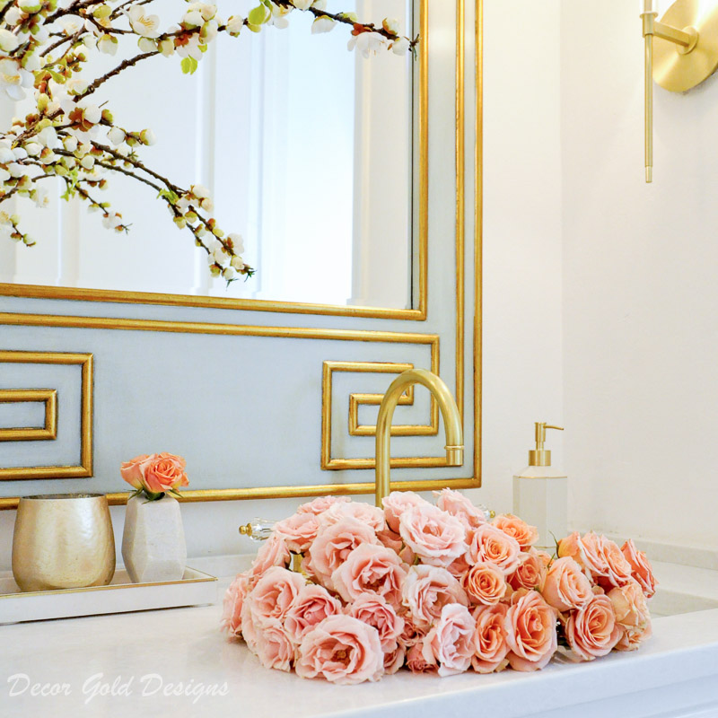 Powder bath decor gold designs