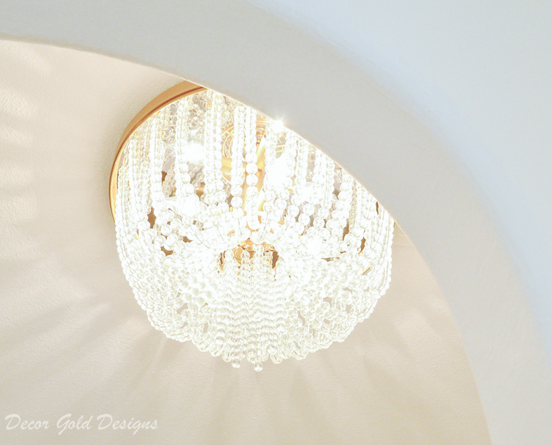 Powder bathroom elegant beaded flush mount light