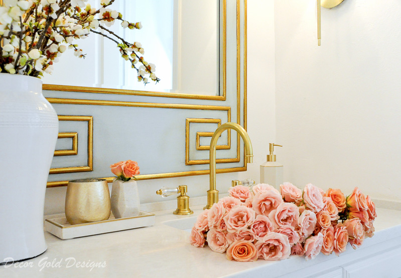 Powder bathroom gorgeous brass details