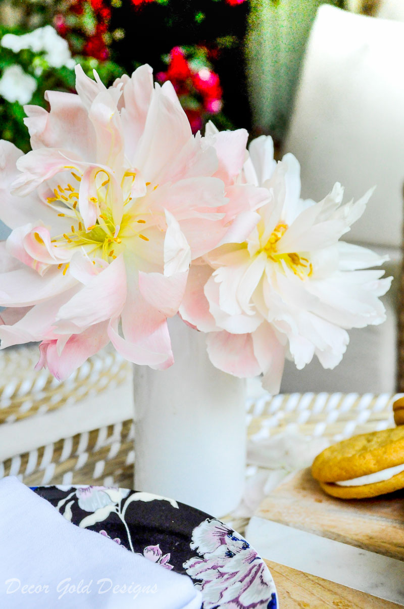 Summer patio flowers vase