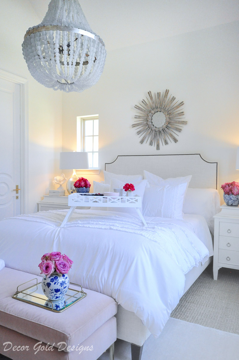 Wow your guests beautiful bedroom white bedding 