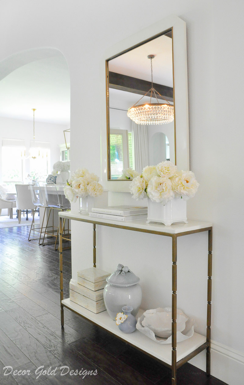 Bright summer home tour styled console table