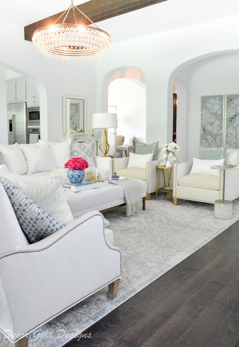 Beautiful summer home tour bright sunny seasonally styled living room