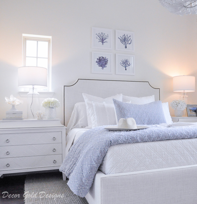 Coastal bedroom whites soft blues