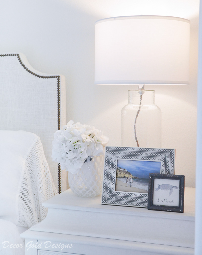 Coastal bedroom framed picture glass lamp