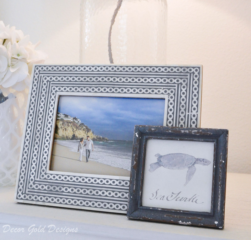 Coastal bedroom framed picture glass lamp