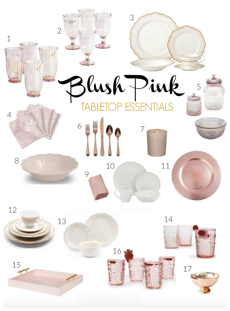 Blush pink tabletop essentials