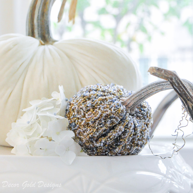 fall home tour beaded pumpkin