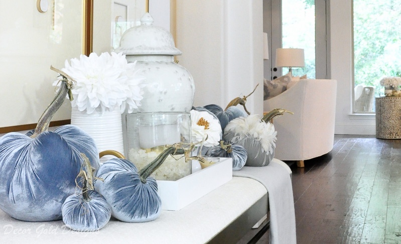 Lovely fall home tour gorgeous blue pumpkins Hotskwash