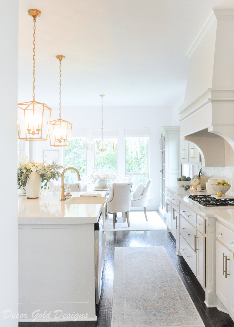 fall home tour white kitchen gold accents beautifully styled decor