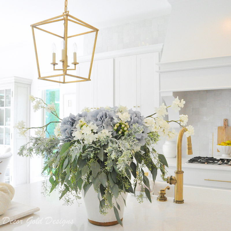 fall home tour white kitchen gold accents beautifully styled decor