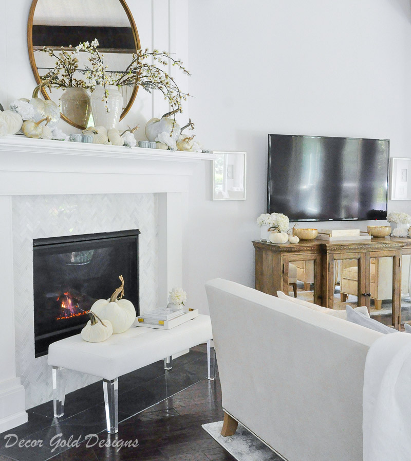 fall home tour mantel hearth decor