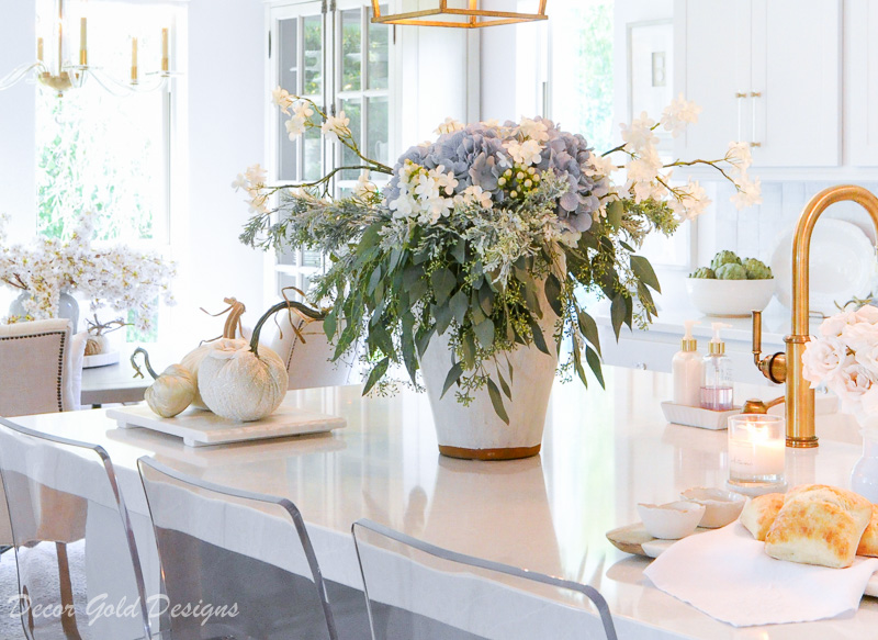 fall home tour white kitchen gold accents beautifully styled decor