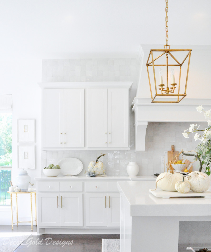 fall home tour white kitchen gold accents beautifully styled decor